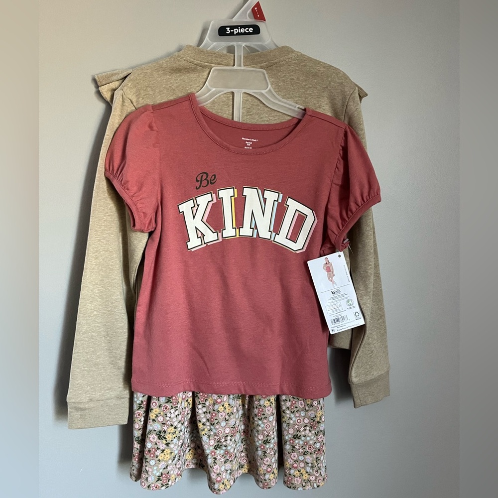 Girls 3piece skort set 7/8
